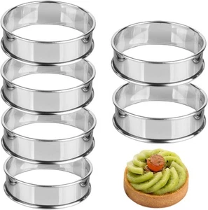 6 Pcs Stainless Steel English Muffin and Crumpet Rings for 3.15in, Sliver - Picture 1 of 7