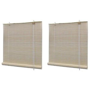 vidaXL Tende a Rullo in Bambù 2 pz 120x160 cm - Foto 1 di 7