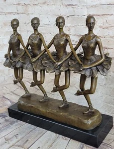 Dancers Bronze Sculpture Marble Figurine Show Girls Art Deco Las Vegas Figurine - Picture 1 of 10