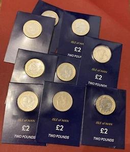 20 x Isle of Man £2 Coins Blue Coin Holder Self adhesive Card ( No Coins ) - Picture 1 of 9