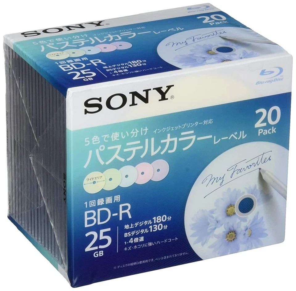Sony Video for Blu-ray 20bnr1vjcs4 (BD Layer: 4X Speed 20Pack) from Japan - Image 1 of 4