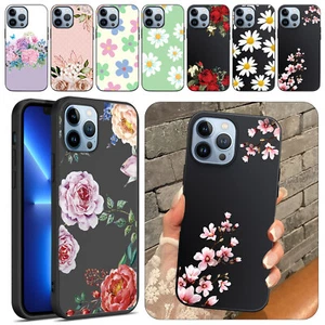 Floral Phone Case Silicone Soft Cover For iPhone 15 16 Pro Max 14 13 12 11 7 16e - Picture 1 of 90