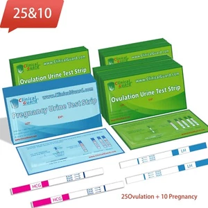 Clinical Guard Pack 25 Ovulation Test Strips LH + 10 Pregnancy Test Strips HCG - Picture 1 of 13