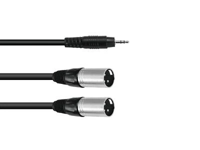 Omnitronic AC40-30 Adapterkabel - 3,5mm Klinke stereo / 2x XLR male 3m Länge - Bild 1 von 2
