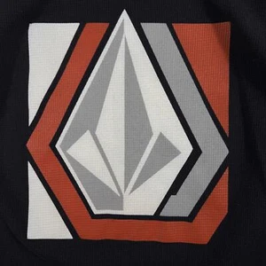 Volcom XL Langarm Thermo Waffel Strick Shirt schwarz rot Grafik Skate Tee - Bild 1 von 5