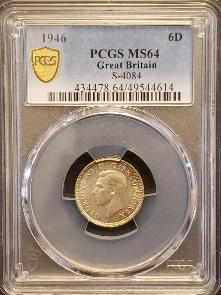 1946 Great Britain Silver 6D S-4084 PCGS MS64 4614 - Image 1 of 4
