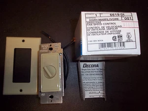 Leviton 6619-DI IVORY IV 4 SPEED FAN SPEED CONTROL Hi, Med, Low 1, Low 2 - Picture 1 of 3