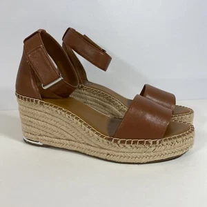 Frank Sarto Clemens Espadrille Women's Tan Wedge Sandals Size 8.5 W - Picture 1 of 7