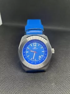 Adee Kaye Beverly Hills, Quartz Calendar Watch AK141-1M - Very Nice, Rare Blue - Picture 1 of 10