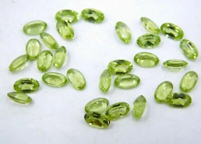 Natural Peridot Oval Cut Lot Loose Gemstone 3X5 MM For Jewelry Making P-566 - Image 1 of 3
