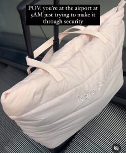 Rare Beauty By Selena Gomez Puffy Traveler Weekender Tote Bag NEW