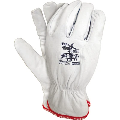 REIS Montagehandschuhe Winter Arbeitshandschuhe Ziegenleder Teddystoff Weiß Gr.11 NEU