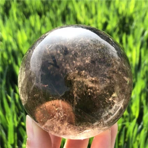 Esfera de cuarzo ahumado natural de 1,21 lb bola de cristal de cuarzo Reiki muestra de regalo - Imagen 1 de 24