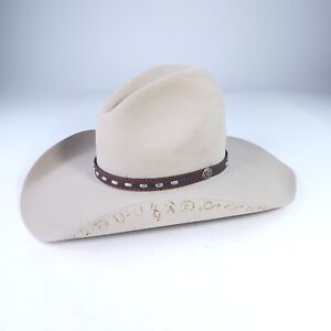 Stetson 5X Beaver Rancher Silverbelly Hat Size 7 Oval Western Cowboy Hat