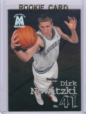 TARJETA DE NOVATO DIRK NOWITZKI Skybox Metal Smith's 1998/99 Dallas Mavs BALONCESTO RC Foto 1 de 2