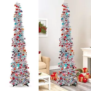 Christmas Tree 5ft Artificial Christmas Tree Decorations Pencil Xmas Tree For Ho - Picture 1 of 6