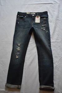 Levi's Girl's Girlfriend Fit Stretch Jeans Adjustable Waist Size 12 Regular - Picture 1 of 4