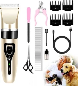 Cordless Electric Pet Dog Cats Grooming Clippers Low Noise Shaver Trimmer Kit GB - Picture 1 of 12