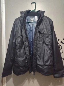 Womens Cat Christie Waxed Canvas Hooded Water Resistant Work Jacket Black L - Picture 1 of 12