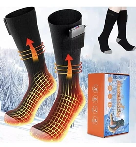 Electric Heated Socks Rechargeable 4000mAH Battery Men Women Winter Foot Warmer - Picture 1 of 4