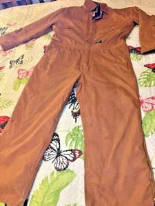 Walls Workwear Mens Size AL Regular Chest 46-48 Brown Quilt Lined Coveralls - Picture 1 of 23