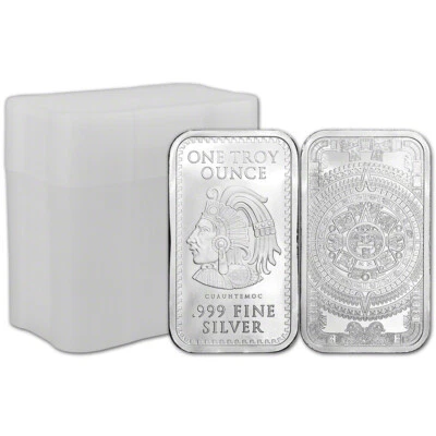 1 oz. Golden State Mint Silver Bar Aztec Calendar .999 Fine Tube of 20 - Image 1 of 3