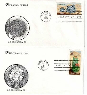 US Scott #1942-46, First Day Covers 12/11/81 Tucson Single Desert Plants - Image 1 of 2