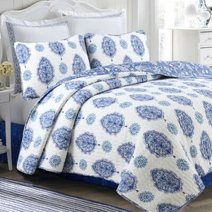Hittle 100%Cotton 3-Piece Reversible Quilt Set, Bedspread, Coverlet - Picture 1 of 4
