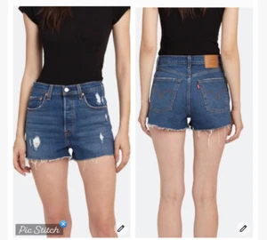 Levi’s Ribcage Shorts Dark Wash Distressed Gr. 24 Neu mit Etikett - Bild 1 von 8