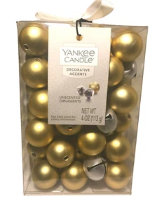 NEW YANKEE CANDLE Decorative Fill Gold Ornaments & Silver Jingle Bells Unscented - Picture 1 of 5