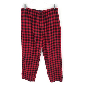 Saddlebred Mens Lounge Pants Red Black Plaid Flannel Drawstring Comfy Cotton Xl - Picture 1 of 5