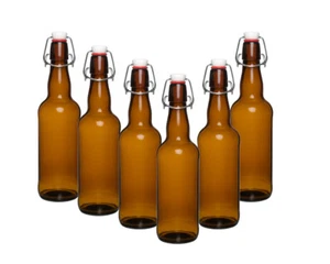 Bügelflasche-Set 750ml BRAUN Bügelverschluss-Kunst  Saft Likör Schnap Flasche - Bild 1 von 15