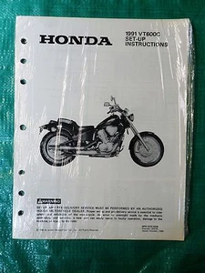 Sellado original Honda 1991 VT600C instrucciones de configuración manual 5274-9009 sombra 600 - Imagen 1 de 2