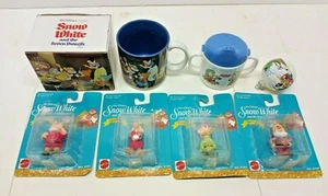 MIXED LOT VTG SNOW WHITE & THE SEVEN DWARFS MUG SIPPY CUP MATTEL ARCOTOYS DISNEY - Picture 1 of 12