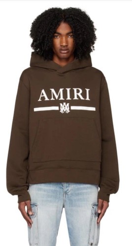 Felpa con cappuccio da uomo marrone AMIRI taglia large ORIGINALE IMBALLO ORIGINALE £750 #U5