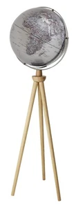 Globo terráqueo "SPUTNIK" 43 cm diámetro, base de madera de roble de tres patas de TROIKA - Imagen 1 de 2