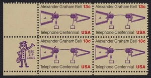 #1683 13c Telephone Centennial, Zip Block [LL] Mint **ANY 5=FREE SHIPPING** - Picture 1 of 1
