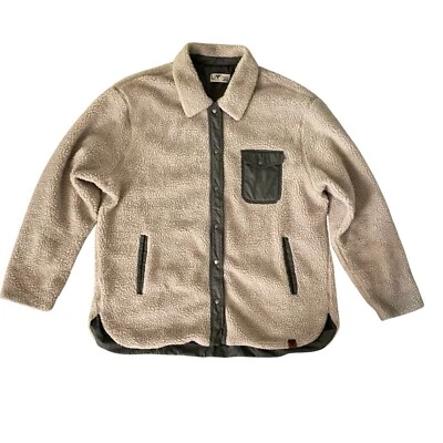 liv outdoor womens oversized sherpa shacket jacket high pile fleece sz xl cream - Image 1 of 4
