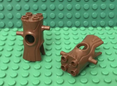 Lego 2 Marrón Rojizo Tocado Cubierta, Ciudad Mini Figuras Disfraz Árbol Tronco Foto 1 de 2