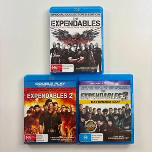 Lote Blu-Ray COMO NUEVO The Expendables 1 2 y 3 set de película de acción Sylvester Stallone - Imagen 1 de 7