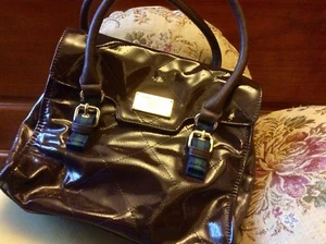 Tommy hilfiger. Ladies. Dark Brown. Patent Tote Bag - Picture 1 of 3