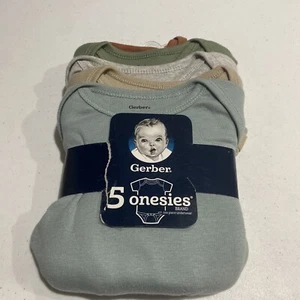 Gerber Baby Unisex Onesies Size 12 Months 5 Pack Short Sleeve Bodysuits Multi - Picture 1 of 7