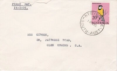1966 Australia FDC cover sent from Kybybolite SA to Glen Osmond - Image 1 of 2