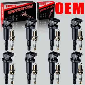 8X OEM Ignition Coil & 8X Iridium Spark plugs For BMW 550i 650i 750i X5 X6 UF592 - Foto 1 di 15