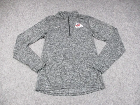 Fresno State Bulldogs Shirt Women Small Black Gray Nike Dri Fit Football 1/4 Zip Cover