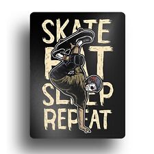 Eat Sleep Skate Repeat Sign Bedroom Decor Skating Poster Wall Art Door Home Room