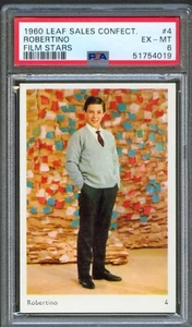 1960 Leaf Film Stars Trade Card #4 ROBERTINO LORETI Italian Singer PSA 6 Pop 1 - Picture 1 of 2