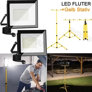 Proyector LED 2x 10-100W Proyector Proyector de Construcción Faro con Enchufe + Trípode - Imagen 1 de 24