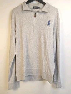 Polo Ralph Lauren Pullover hellgrau 1/4 Quarter Zip Pulli Shirt Herren L » - Bild 1 von 11