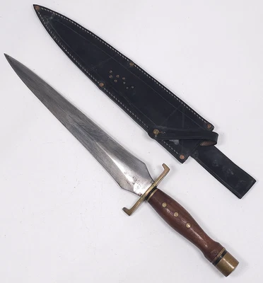 Bainha de faca de combate vintage 18" indiana feita à mão assinada nativa americana? - Imagem 1 de 4